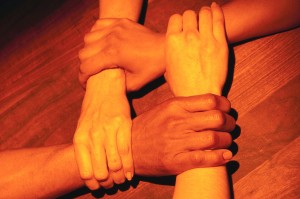 Various hands being held